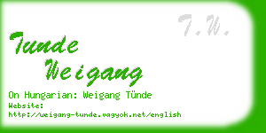 tunde weigang business card